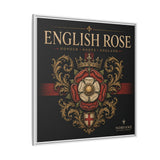 English Rose Matte Framed Canvas – Vintage Tudor Crest Wall Art