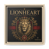 Lionheart Framed Canvas Print — Regal Crowned Lion Wall Art (Matte)