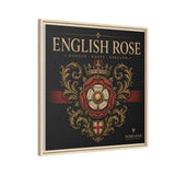 English Rose Matte Framed Canvas – Vintage Tudor Crest Wall Art