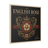 English Rose Matte Framed Canvas – Vintage Tudor Crest Wall Art