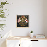 Matte Canvas: Lionheart England Crest Wall Art — Framed Union Jack Shield Print