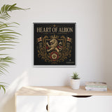 Heart of Albion Framed Canvas Wall Art — Vintage English Lion Crest