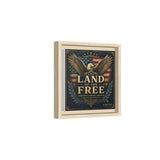 Framed Canvas - "Land of the Free" Patriotic Eagle Wall Art