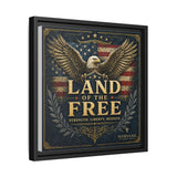Framed Canvas - "Land of the Free" Patriotic Eagle Wall Art