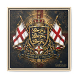 Matte Canvas: Lionheart England Crest Wall Art — Framed Union Jack Shield Print
