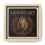 Lionheart Framed Canvas Print — Regal Crowned Lion Wall Art (Matte)