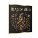 Heart of Albion Framed Canvas Wall Art — Vintage English Lion Crest