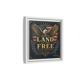 Framed Canvas - "Land of the Free" Patriotic Eagle Wall Art
