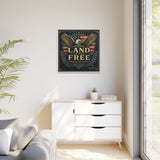 Framed Canvas - "Land of the Free" Patriotic Eagle Wall Art