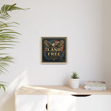 Framed Canvas - "Land of the Free" Patriotic Eagle Wall Art
