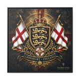 Matte Canvas: Lionheart England Crest Wall Art — Framed Union Jack Shield Print