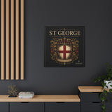 St George Shield Matte Canvas Framed Wall Art — England Crest Decor