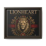 Lionheart Framed Canvas Print — Regal Crowned Lion Wall Art (Matte)