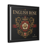 English Rose Matte Framed Canvas – Vintage Tudor Crest Wall Art