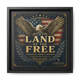 Framed Canvas - "Land of the Free" Patriotic Eagle Wall Art
