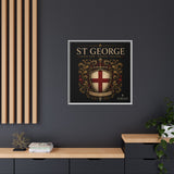 St George Shield Matte Canvas Framed Wall Art — England Crest Decor