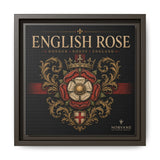 English Rose Matte Framed Canvas – Vintage Tudor Crest Wall Art