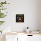 English Rose Matte Framed Canvas – Vintage Tudor Crest Wall Art