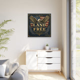 Framed Canvas - "Land of the Free" Patriotic Eagle Wall Art