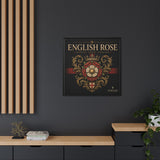 English Rose Matte Framed Canvas – Vintage Tudor Crest Wall Art