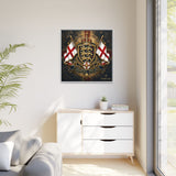 Matte Canvas: Lionheart England Crest Wall Art — Framed Union Jack Shield Print