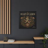 Heart of Albion Framed Canvas Wall Art — Vintage English Lion Crest