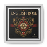English Rose Matte Framed Canvas – Vintage Tudor Crest Wall Art