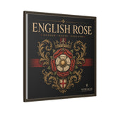 English Rose Matte Framed Canvas – Vintage Tudor Crest Wall Art