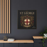 St George Shield Matte Canvas Framed Wall Art — England Crest Decor