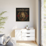 Lionheart Framed Canvas Print — Regal Crowned Lion Wall Art (Matte)