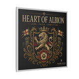 Heart of Albion Framed Canvas Wall Art — Vintage English Lion Crest