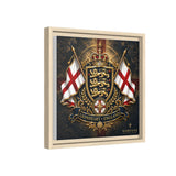 Matte Canvas: Lionheart England Crest Wall Art — Framed Union Jack Shield Print