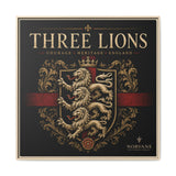 Three Lions Framed Canvas Wall Art — Heraldic England Crest Matte Print