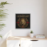 Lionheart Framed Canvas Print — Regal Crowned Lion Wall Art (Matte)