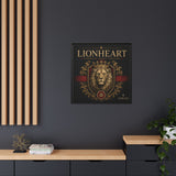 Lionheart Framed Canvas Print — Regal Crowned Lion Wall Art (Matte)