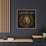 Lionheart Framed Canvas Print — Regal Crowned Lion Wall Art (Matte)