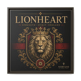Lionheart Framed Canvas Print — Regal Crowned Lion Wall Art (Matte)