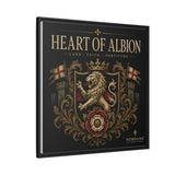 Heart of Albion Framed Canvas Wall Art — Vintage English Lion Crest