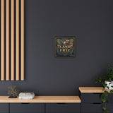 Framed Canvas - "Land of the Free" Patriotic Eagle Wall Art