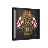 Matte Canvas: Lionheart England Crest Wall Art — Framed Union Jack Shield Print