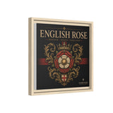 English Rose Matte Framed Canvas – Vintage Tudor Crest Wall Art
