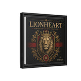 Lionheart Framed Canvas Print — Regal Crowned Lion Wall Art (Matte)