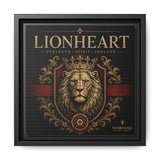 Lionheart Framed Canvas Print — Regal Crowned Lion Wall Art (Matte)
