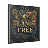 Framed Canvas - "Land of the Free" Patriotic Eagle Wall Art