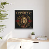 Lionheart Framed Canvas Print — Regal Crowned Lion Wall Art (Matte)