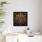 Britannia Lion Framed Canvas Wall Art — Union Jack Crest, 'Britannia • Unity • Pride'