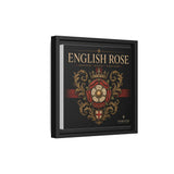 English Rose Matte Framed Canvas – Vintage Tudor Crest Wall Art