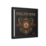 English Rose Matte Framed Canvas – Vintage Tudor Crest Wall Art