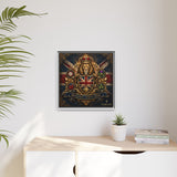 Britannia Lion Framed Canvas Wall Art — Union Jack Crest, 'Britannia • Unity • Pride'