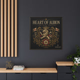 Heart of Albion Framed Canvas Wall Art — Vintage English Lion Crest